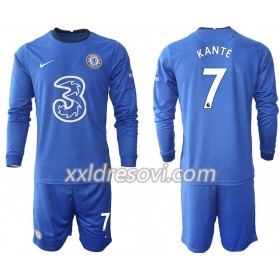 Chelsea Kante Domaći Dječji Komplet Dresovi za Nogomet 2020-2021 Dugim Rukavima (+ kratke hlače)